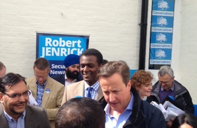 Darren Henry with David Cameron in Newark