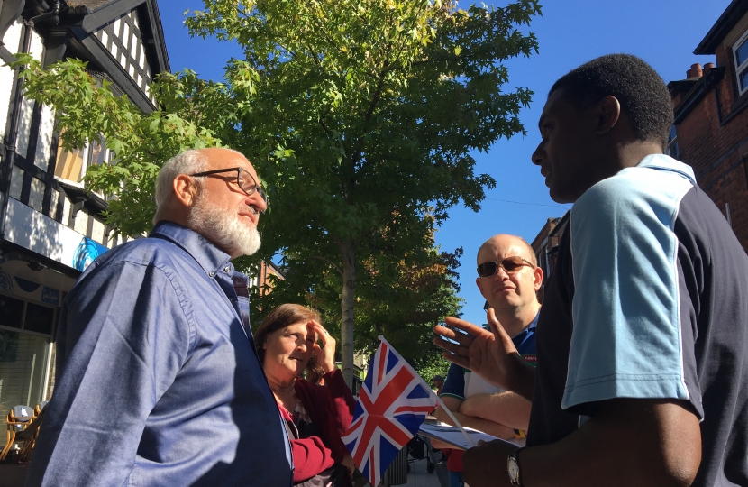 Darren Heney Conservative MP Candidate Chatting