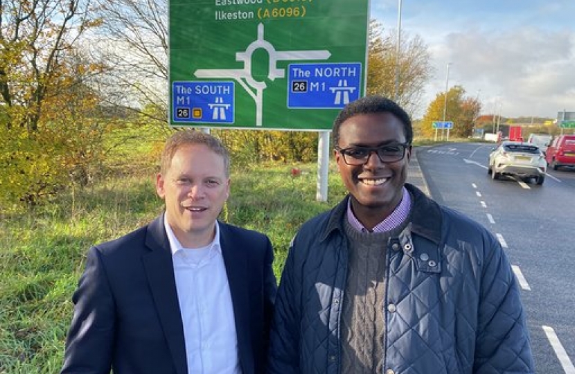 Darren Henry with Grant Shapps M1 Junction 26 Broxtowe