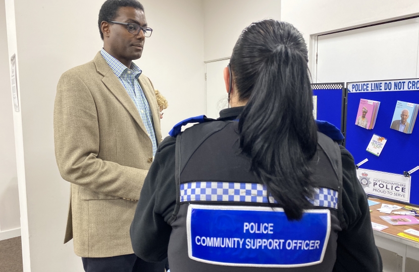 Darren Henry MP Candidate Broxtowe with Police