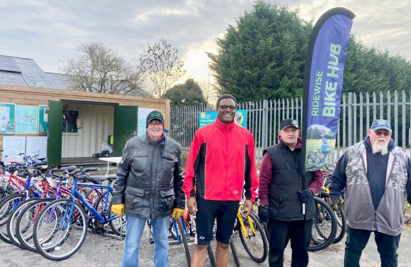 Darren Henry MP celebrates Stapleford Cycle Hub’s One Year Anniversary